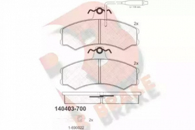 R BRAKE rb0403 -  Комплект тормозных колодок, дисковый тормоз